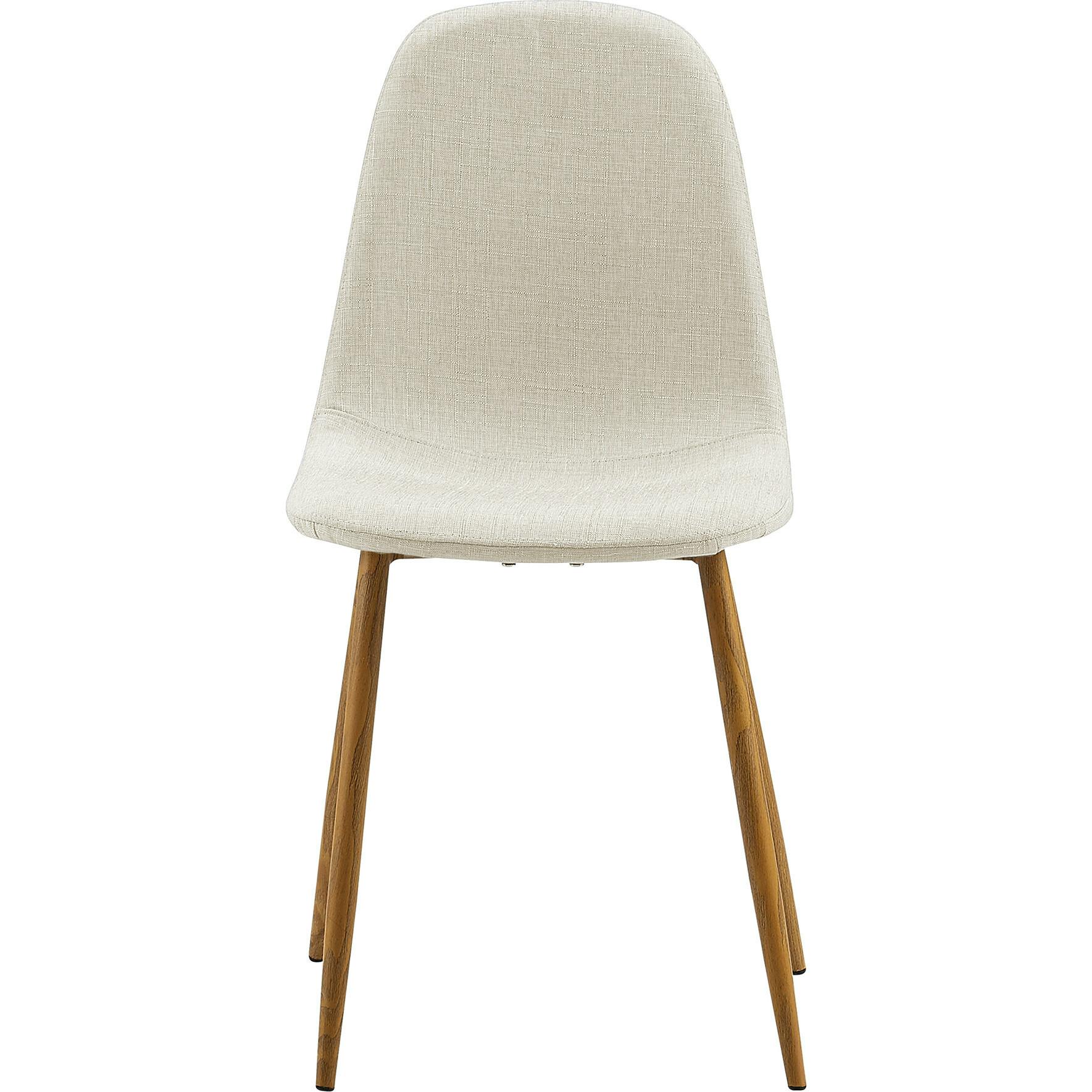 Minimalista Fabric Dining Chair with Wood Grain Metal Legs