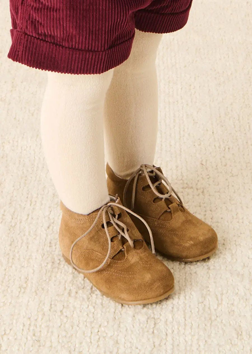 Suede Oxford Baby Booties in Brown (20-24EU)