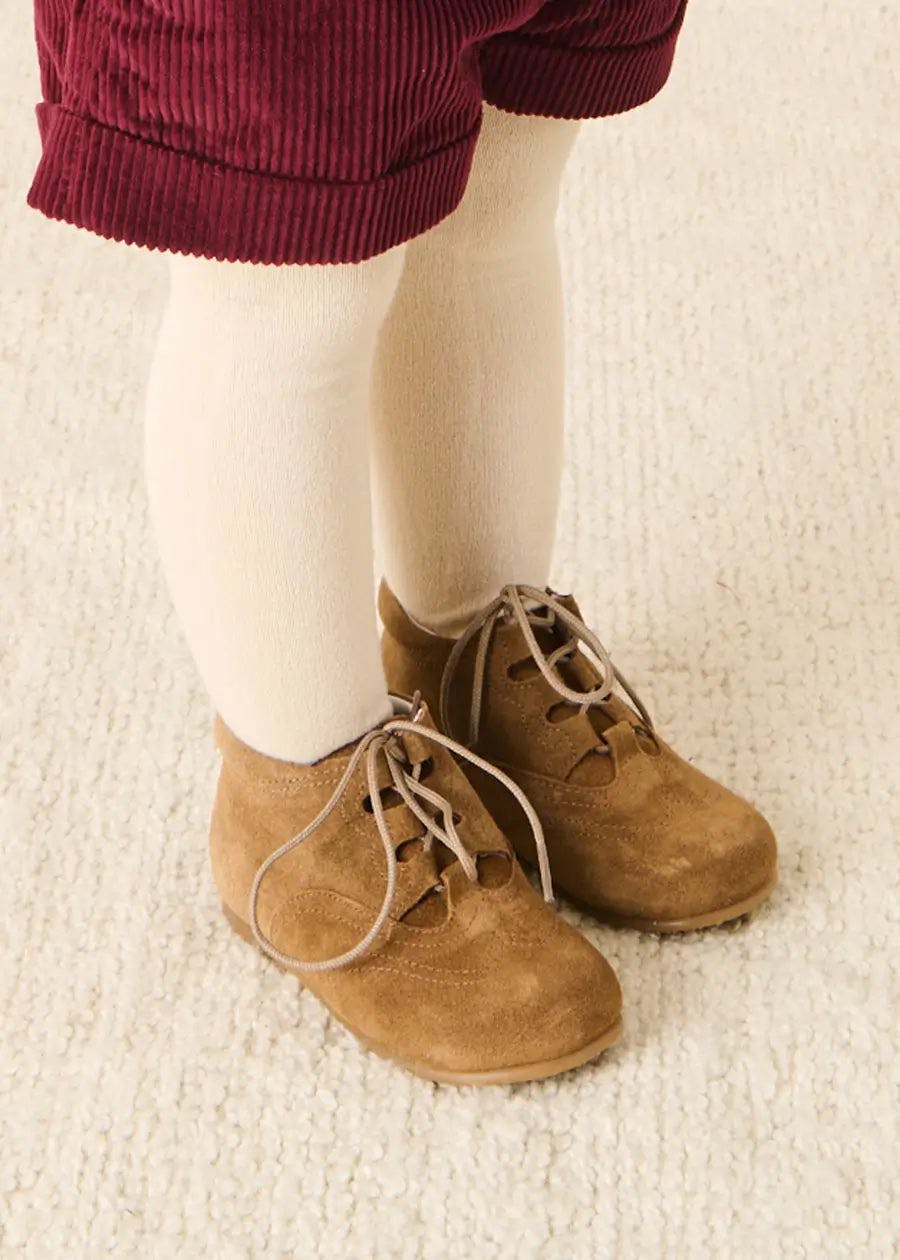 Suede Oxford Baby Booties in Brown (20-24EU)