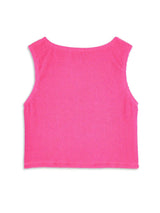 Crinkle Cropped Tank Top - Fuchsia