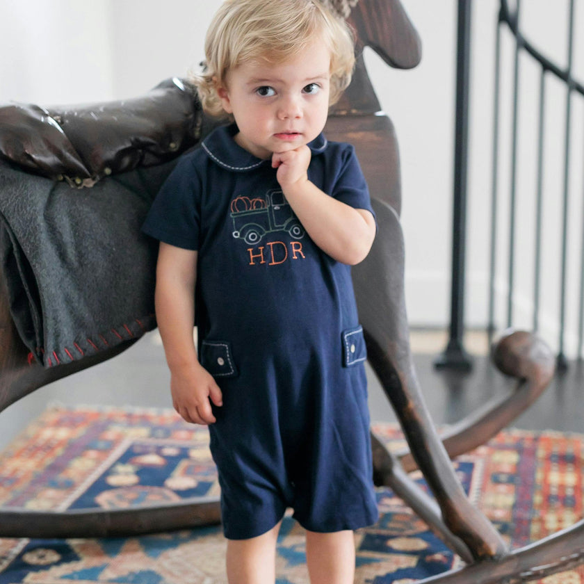 Henry Boys' Shortall - Navy with White Stitch