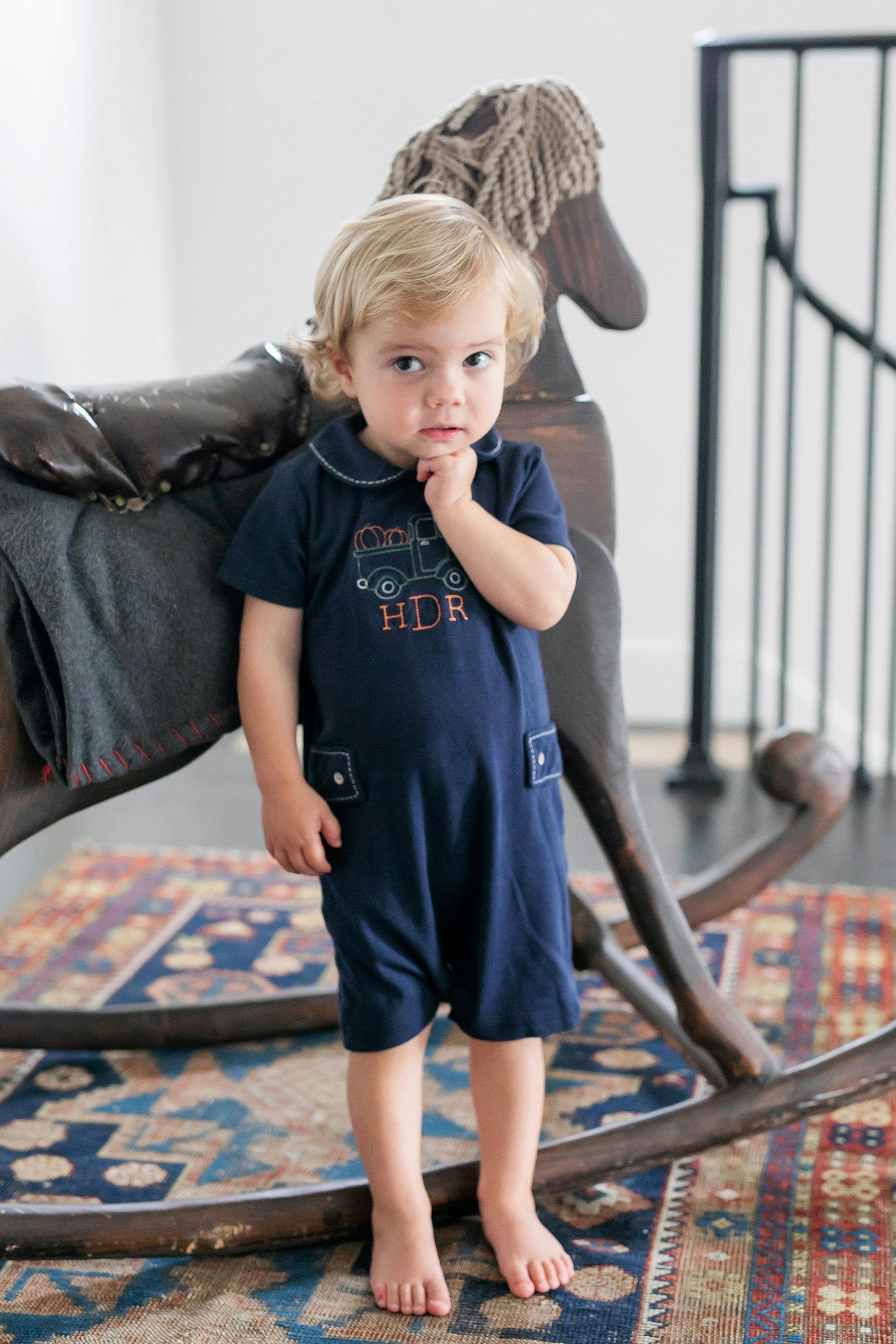 Henry Boys' Shortall - Navy with White Stitch