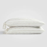 White & Beige Stripe Sham Set