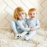 Sky Blue Bamboo Convertible Footie