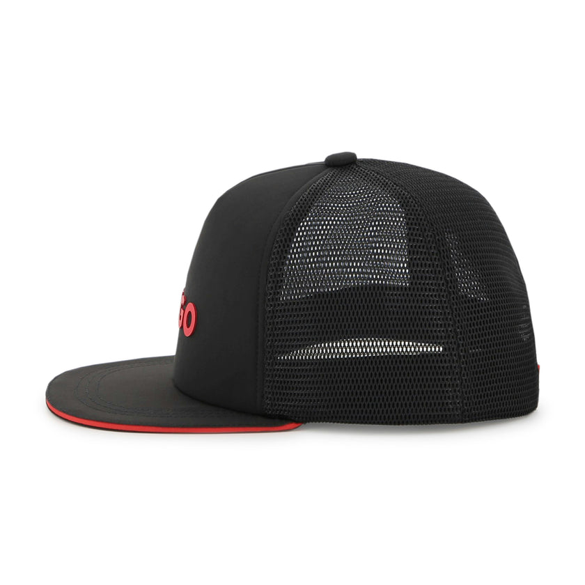Black Mesh Cap with Adjustable Strap