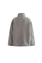 Gray Sherpa Fleece Pullover