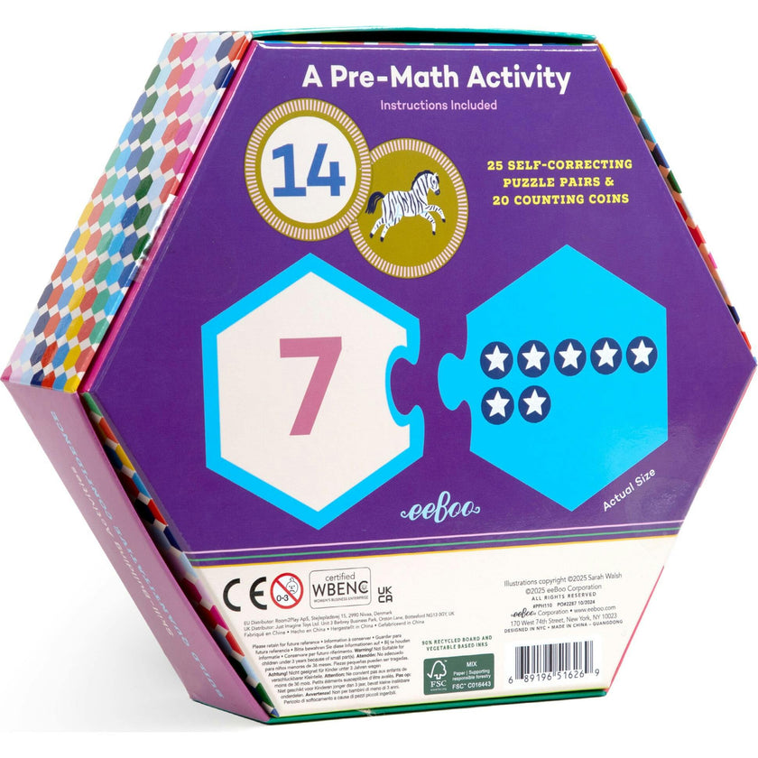 Hexagon Puzzle Pairs: Numbers