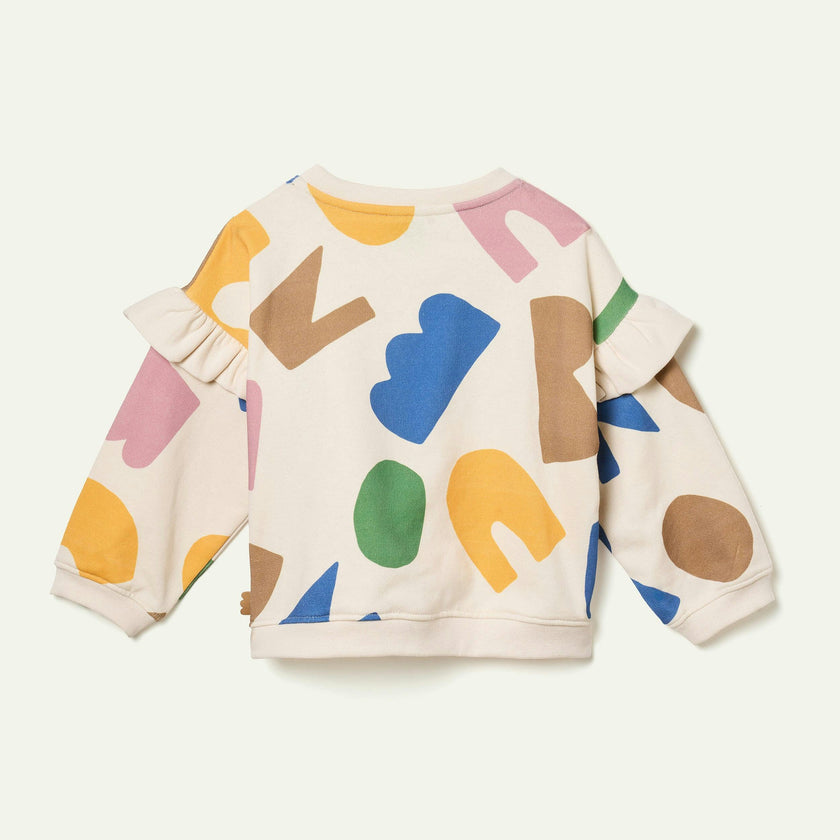 Recycled Cotton Mon Coeur Ruffled Sweatshirt