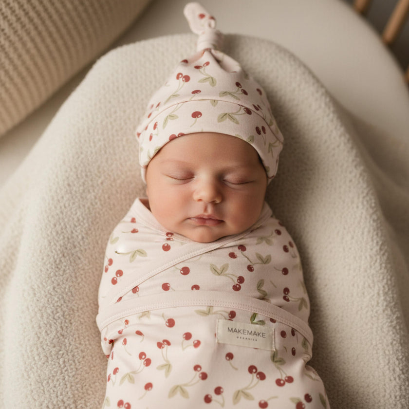 Organic Swaddle Blanket & Hat Set