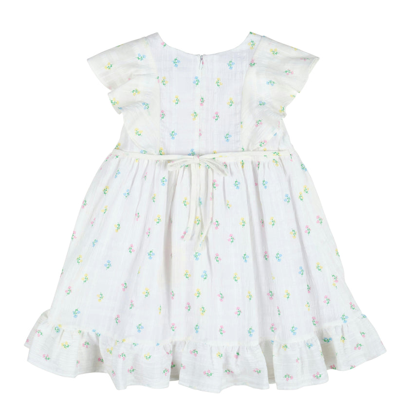 Textured Lawn Floral Printed Dress With Flowers