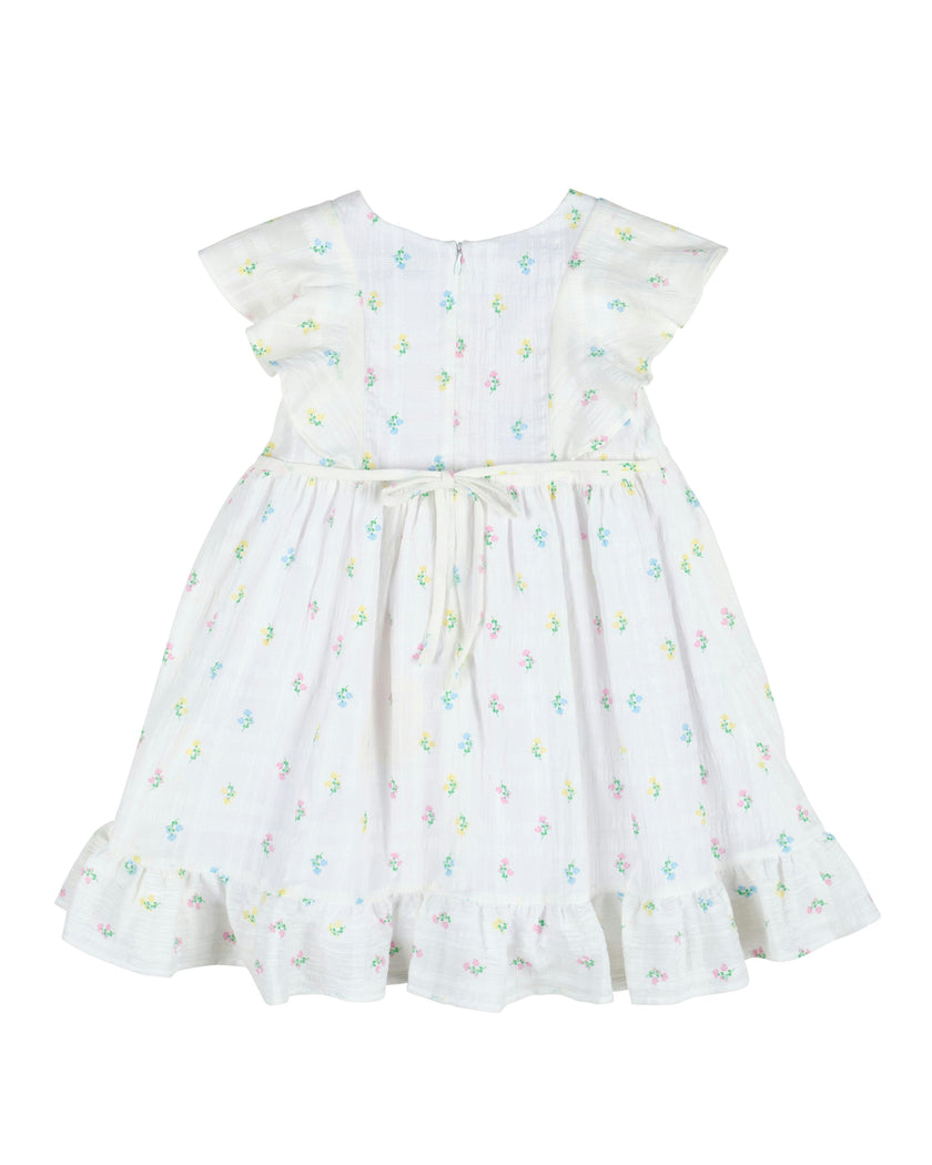 Textured Lawn Floral Printed Dress With Flowers