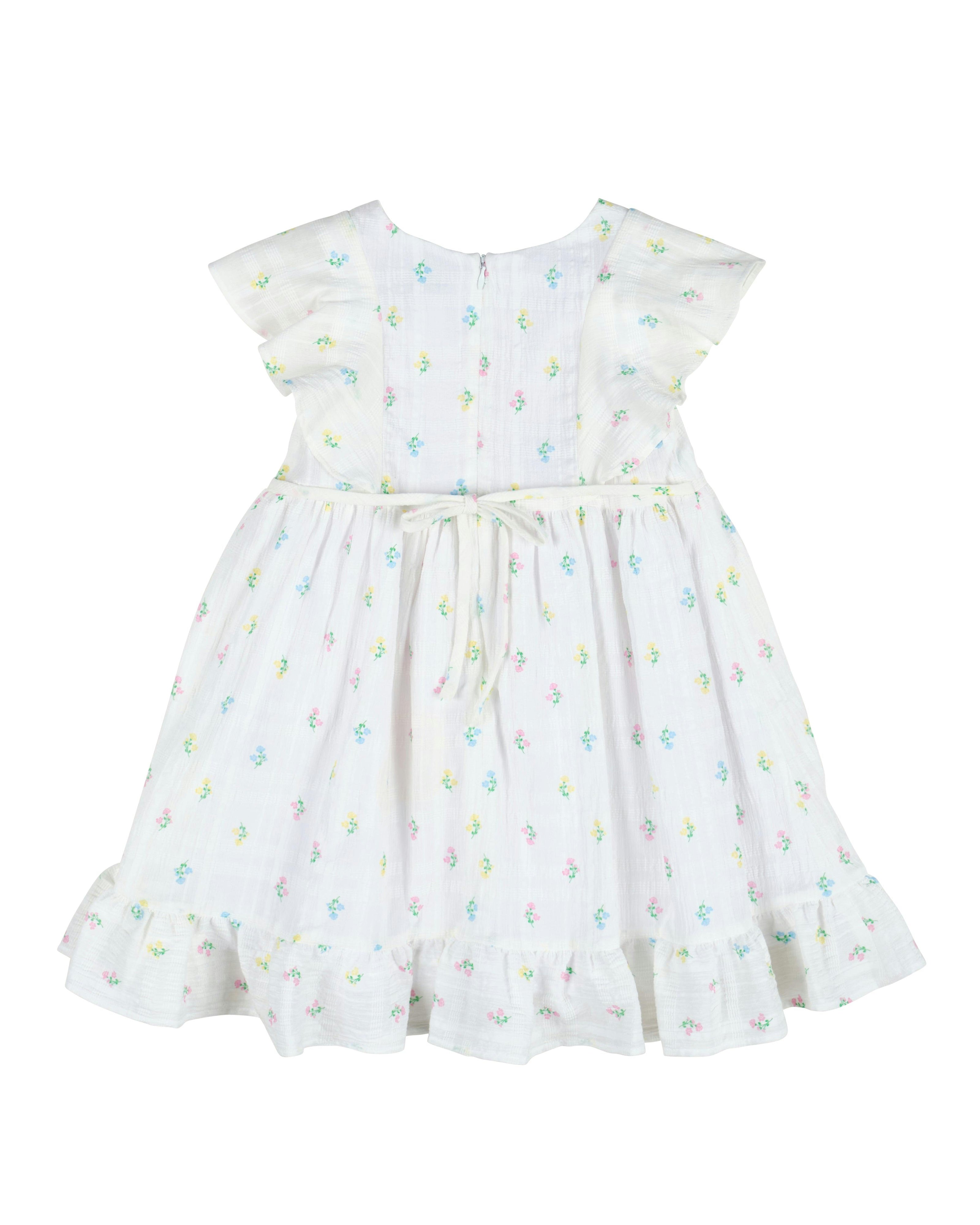 Textured Lawn Floral Printed Dress With Flowers