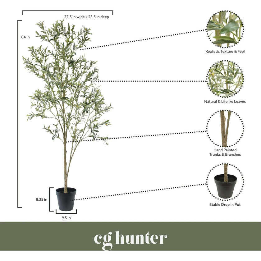 7' Artificial Wispy Olive Tree