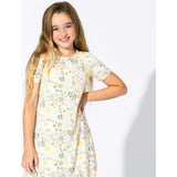 Fall Floral Bamboo Girls' Short Sleeve Dress