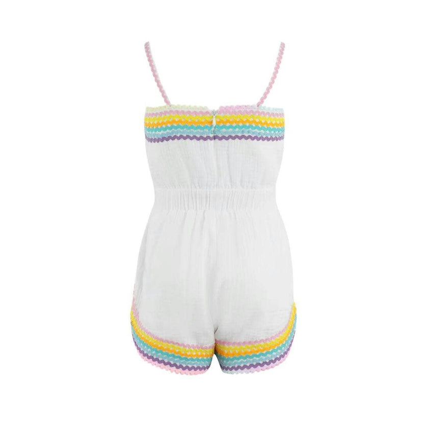 White Rainbow Summer Romper