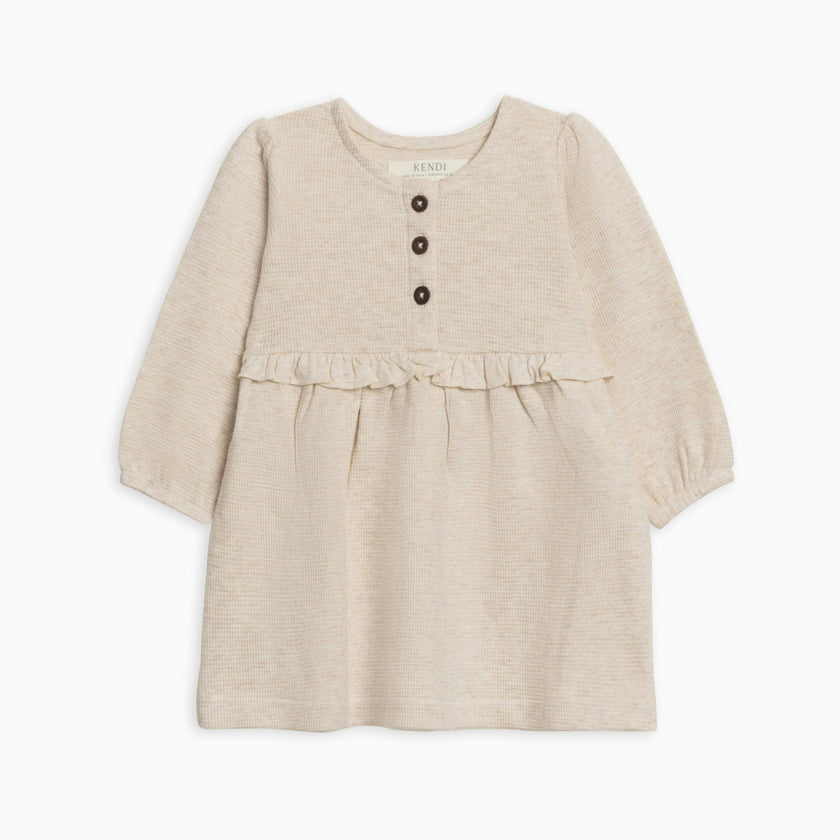 Nina Waffle Knit Ruffle Waist Dress