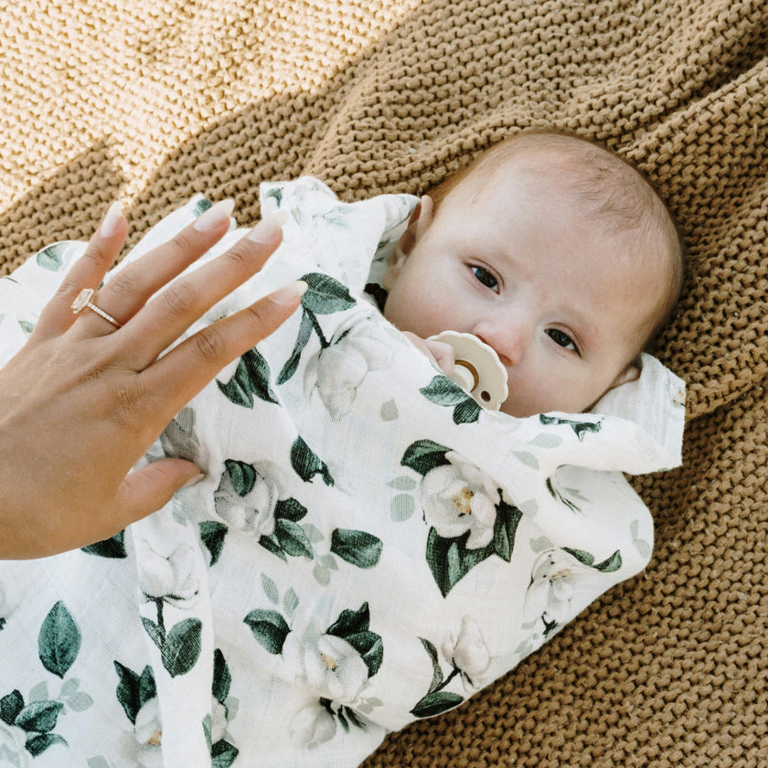 Organic Cotton Muslin Swaddle Blanket 2 Pack - Magnolia