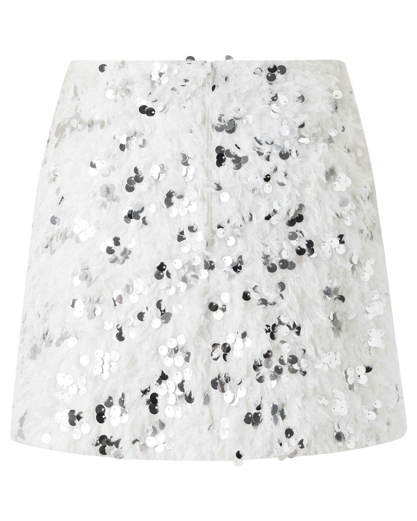 Chrissy Feather Sequin Mini Skirt