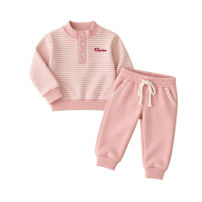 Striped Sweatsuit, Pink