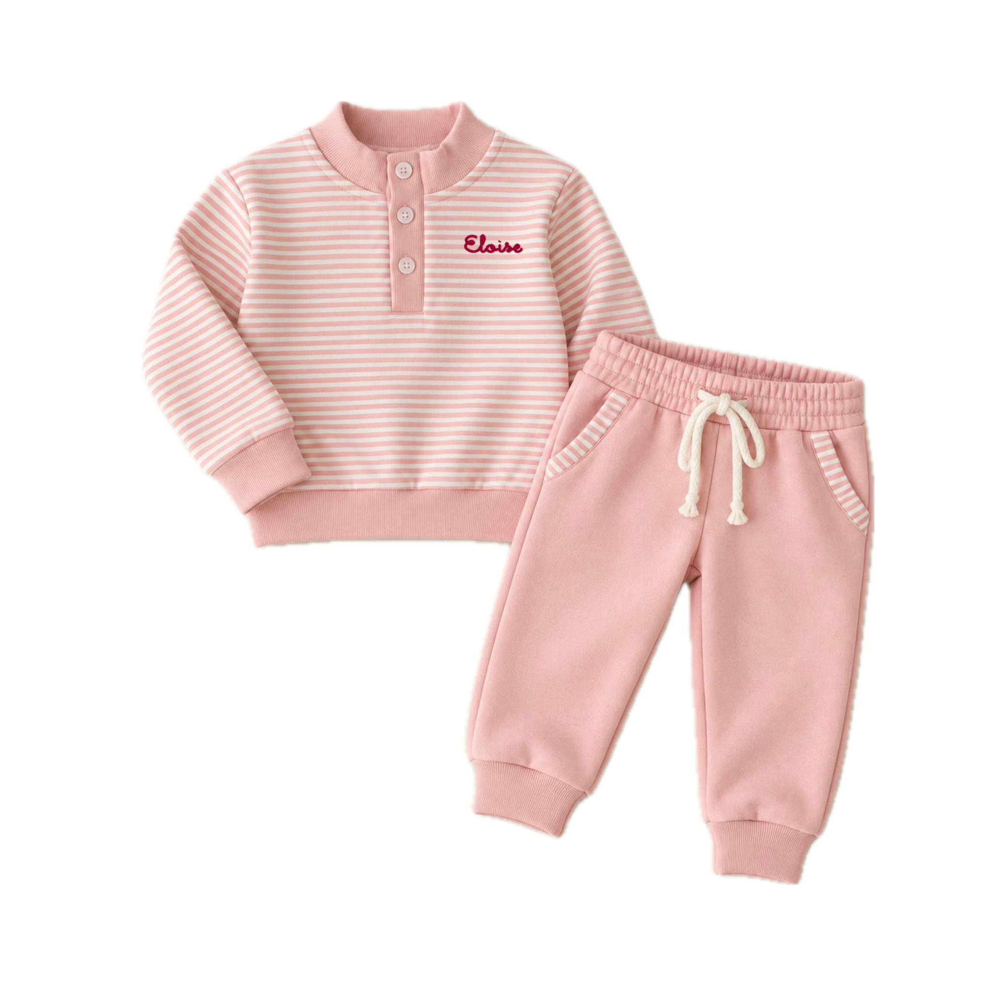 Striped Sweatsuit, Pink