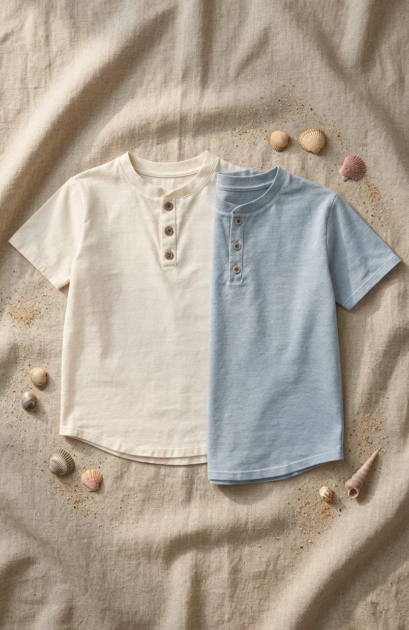 Crème Pauli Short Sleeve Henley