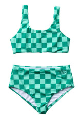 Seaesta Surf x Heather Taylor Home / Candy Check Two Piece Swimsuit / Emerald
