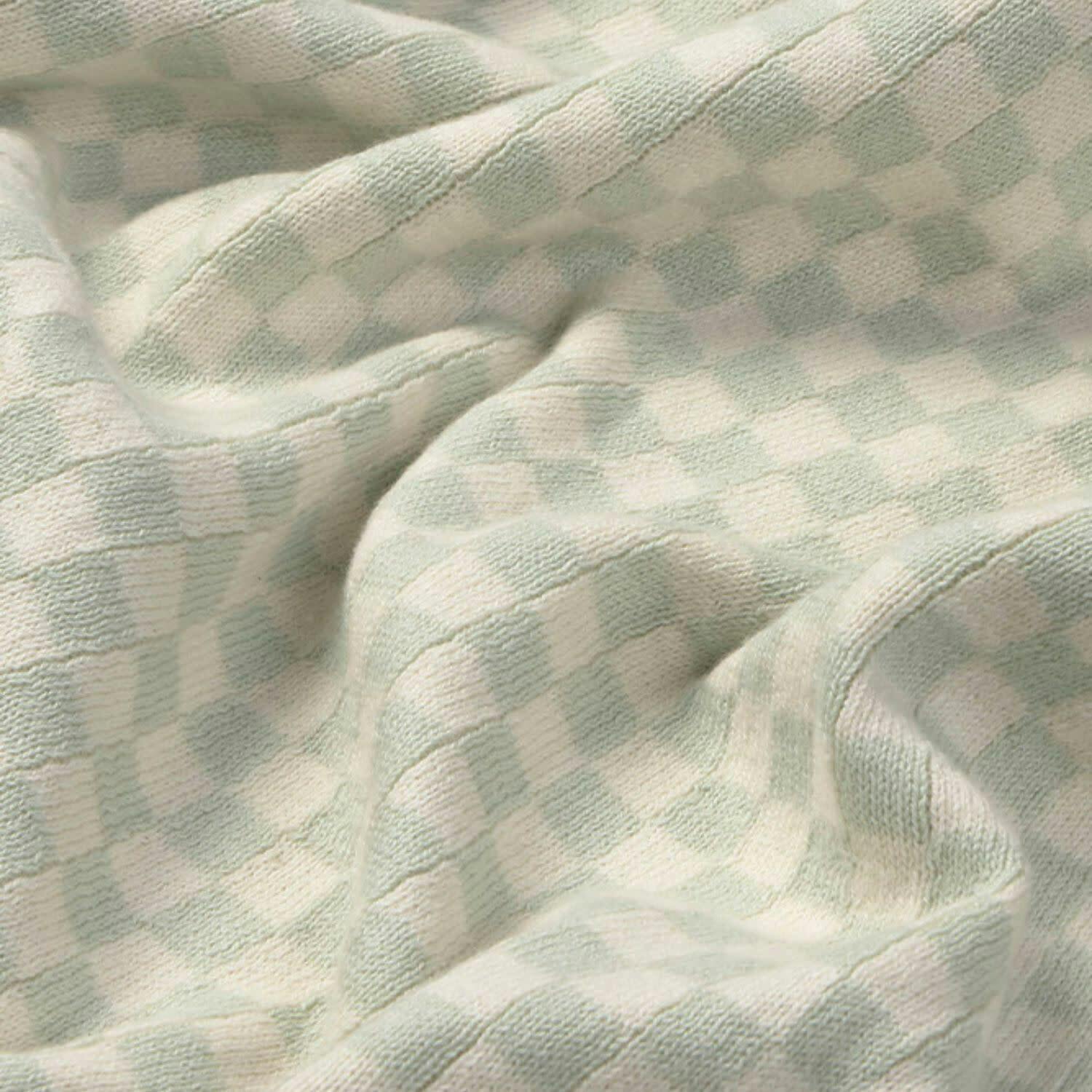 Knitted Blanket Tiles Blue Sage