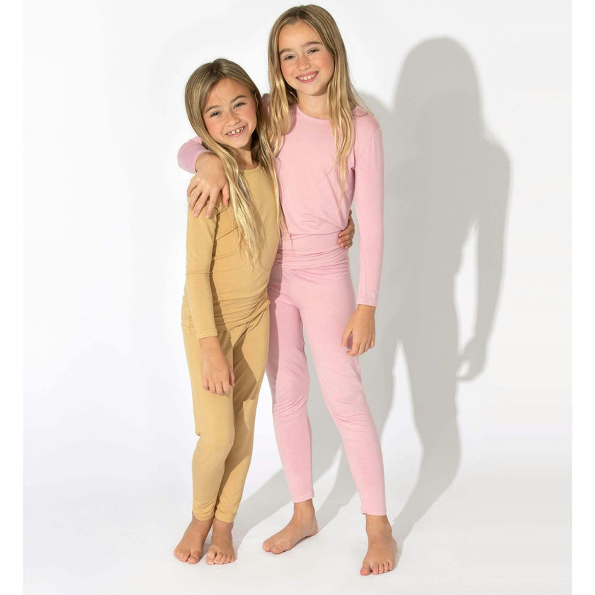 Dusty Rose Bamboo Kids Pajamas