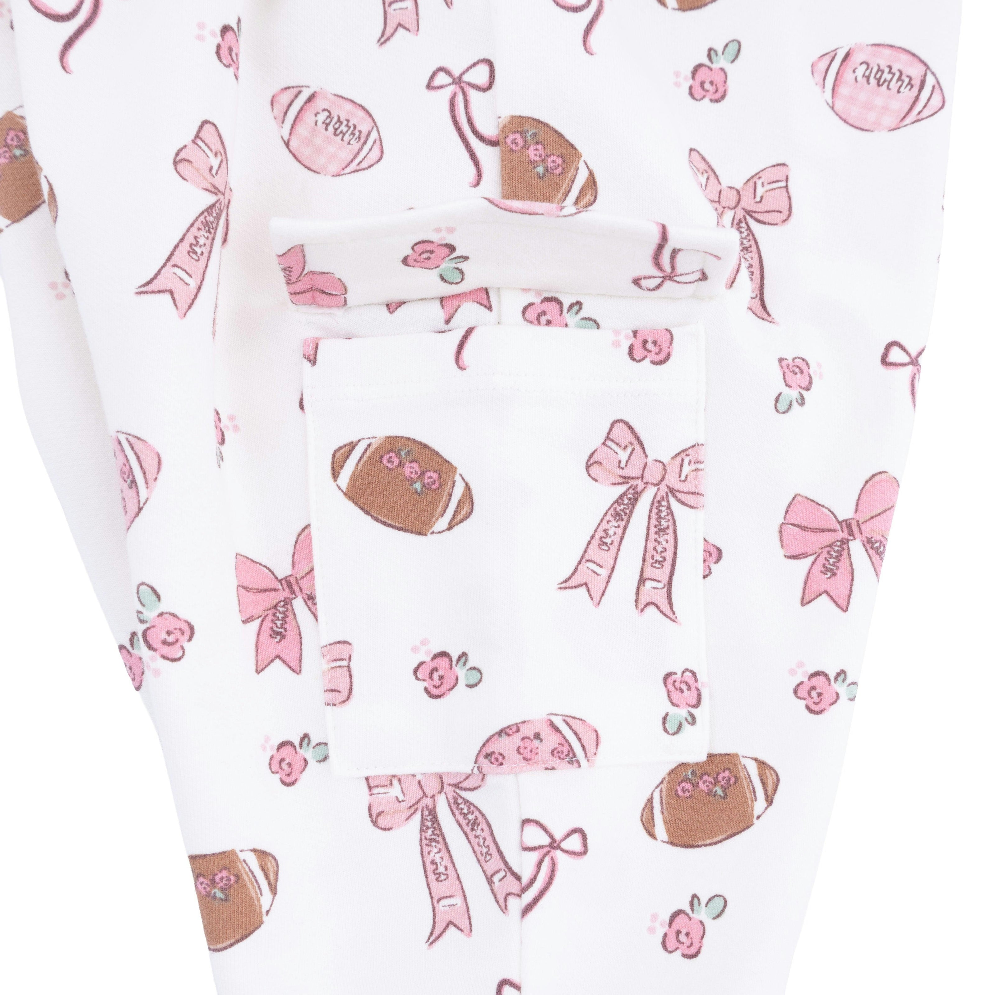 Footballs and Bows - Ruffle Sweatshirt and Fashion Cargo Pants