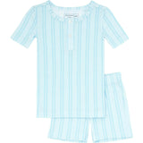 Unisex Pima Striped Shirt & Short Pajamas Set