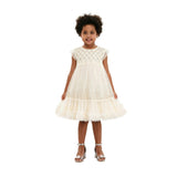 Beige Renoria Lace Sparkle Dress