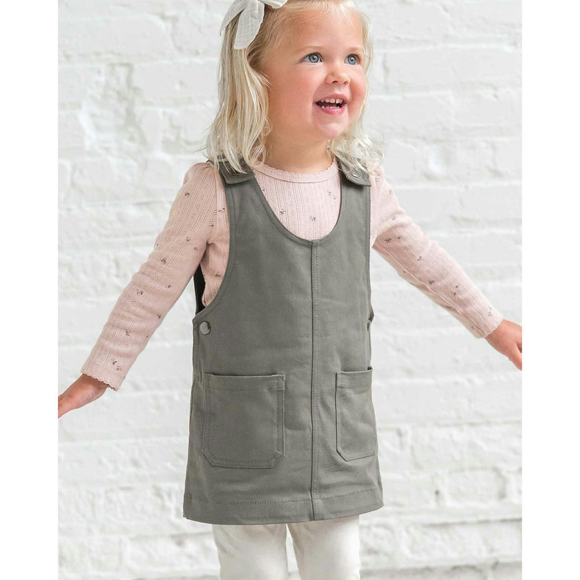 Alma Twill Jumper Dress Cranberry