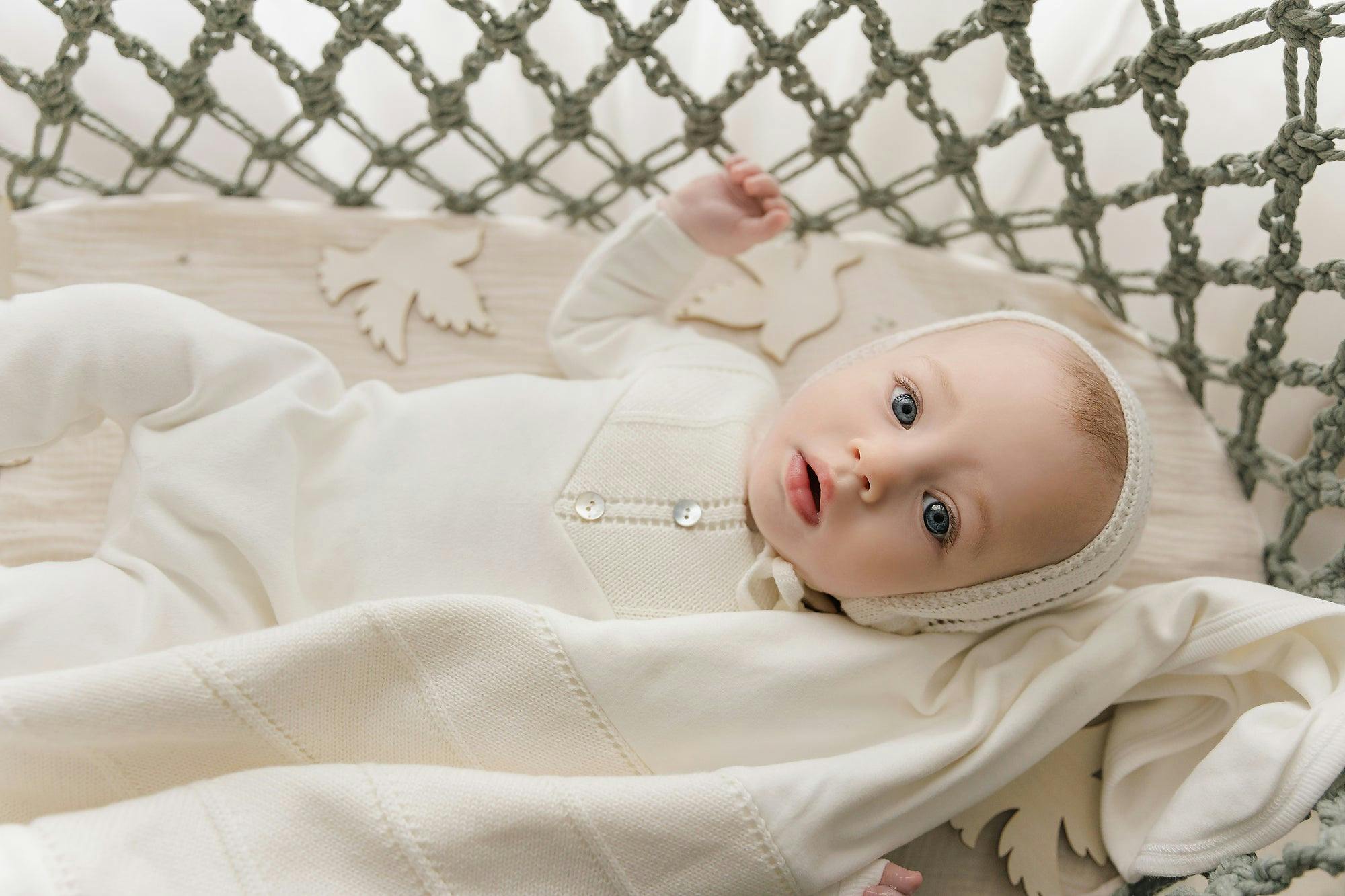V-Knit Henley Layette Set