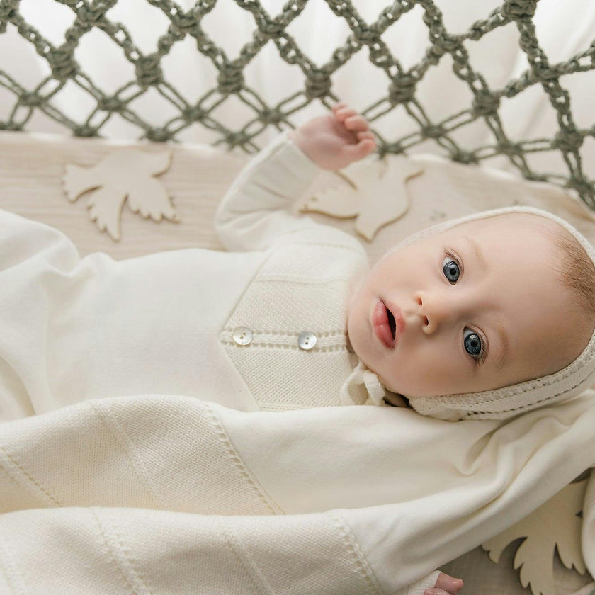 V-Knit Henley Layette Set