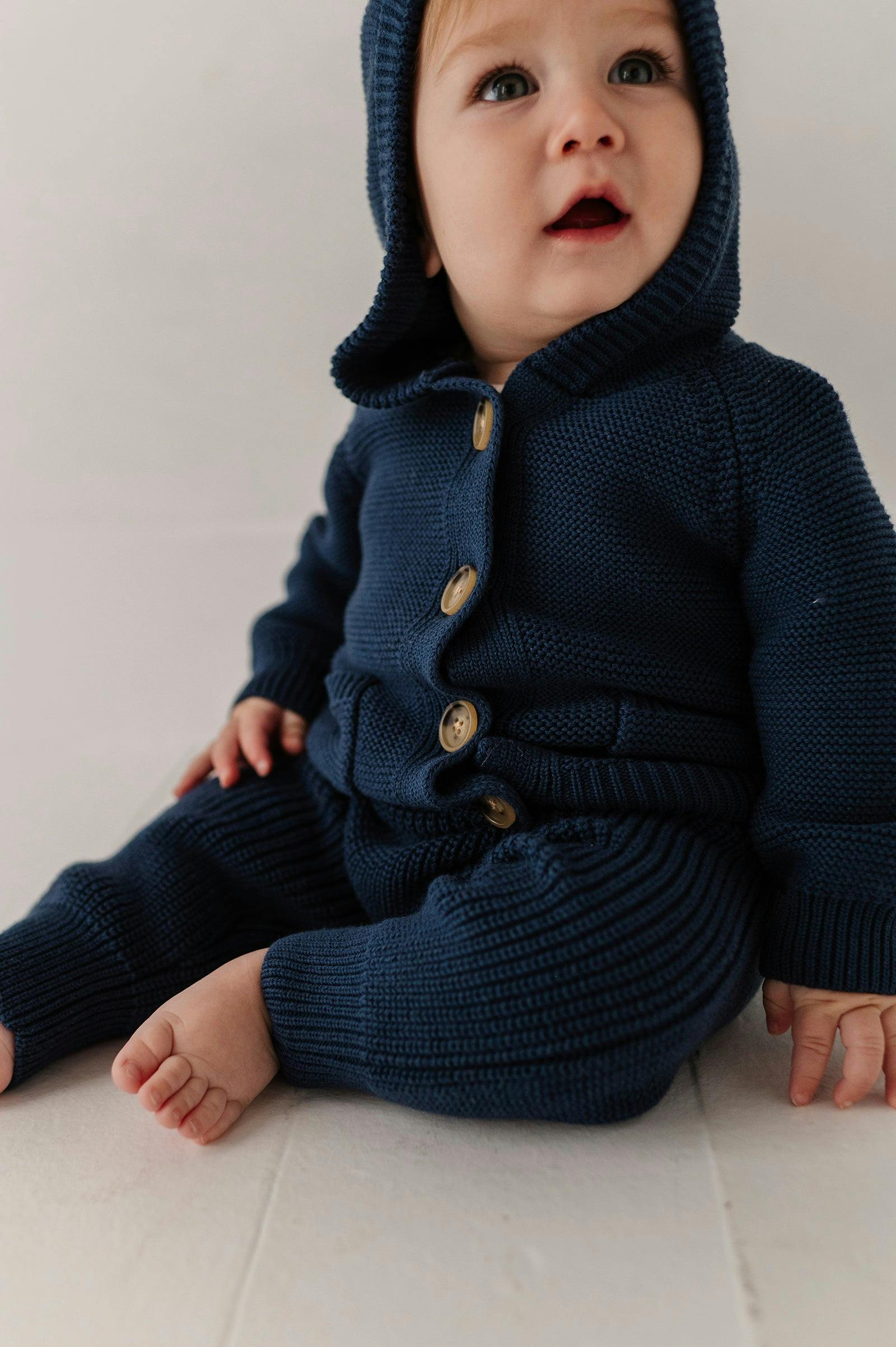 Baby Boy Knit Pants in Navy