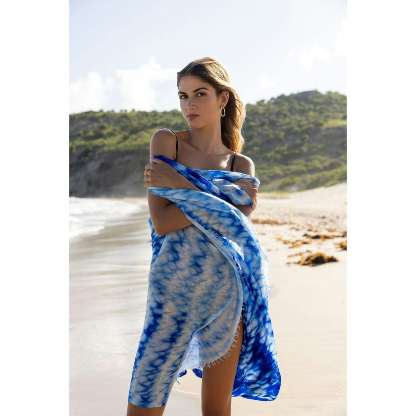 Cashmere Hand-Dip Dye Saline Pareo Scarf