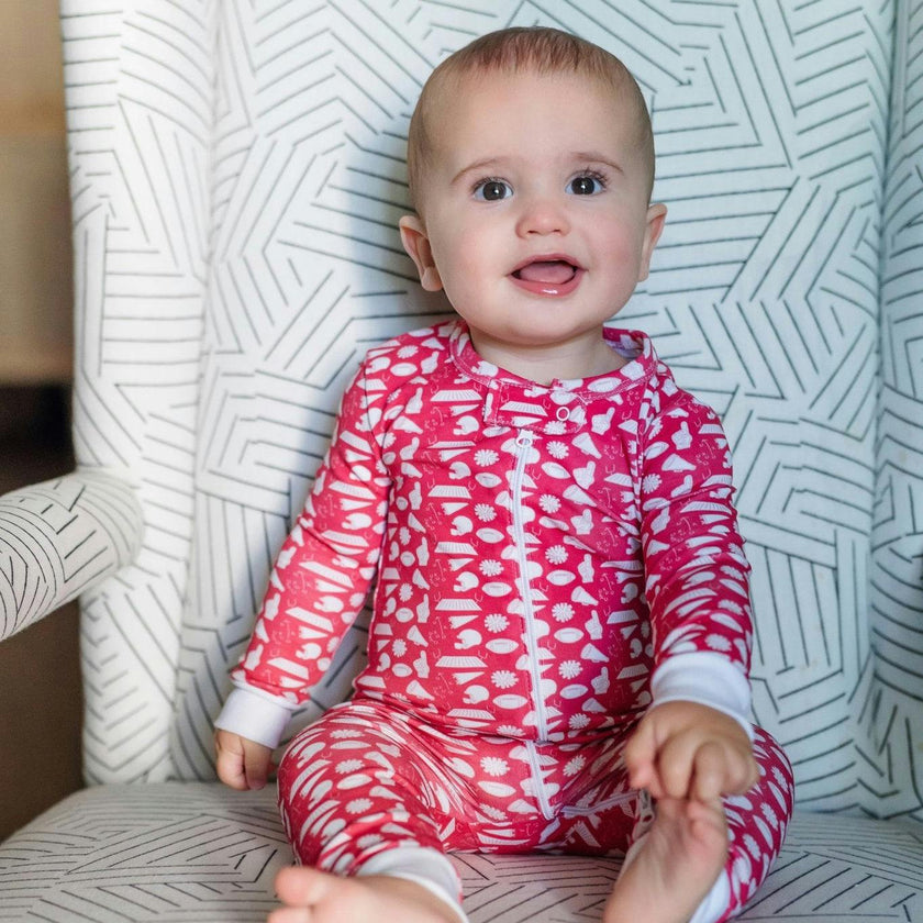 Parker Zipper Pajama - Pep Rally Red