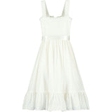 Ava Smocked Embroidered Cotton Girls Occasion Dress