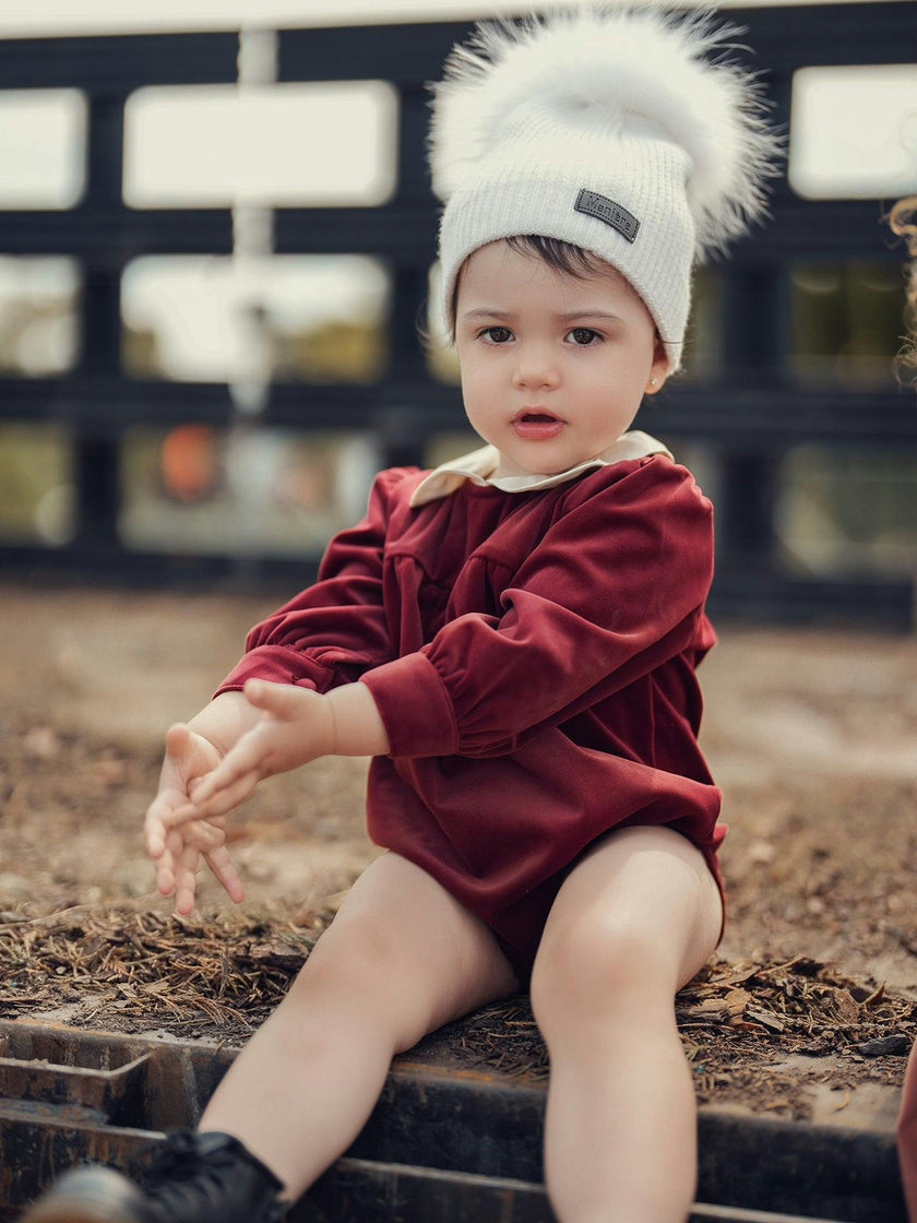 Velvet Butter Peter Pan Collar Long Sleeve Romper