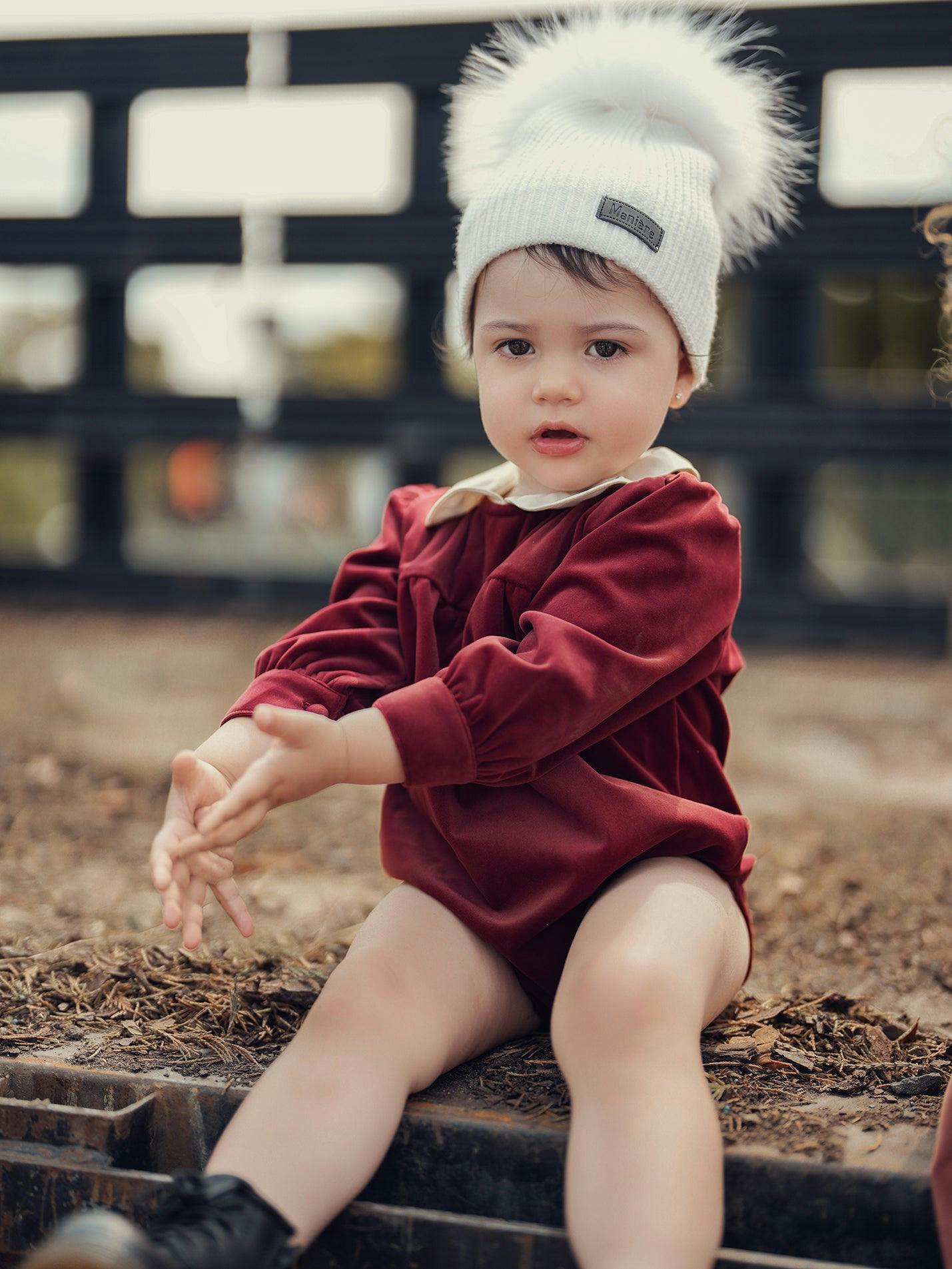 Velvet Butter Peter Pan Collar Long Sleeve Romper