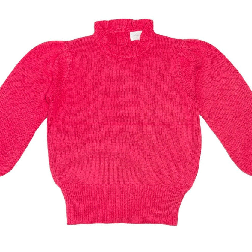 Ruffled Collared Jumper | Raspberry