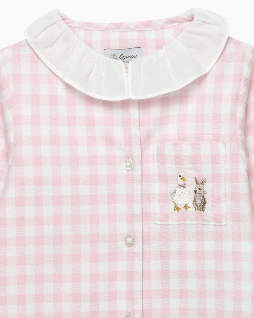 Baby Freya Onesie in Pink Gingham