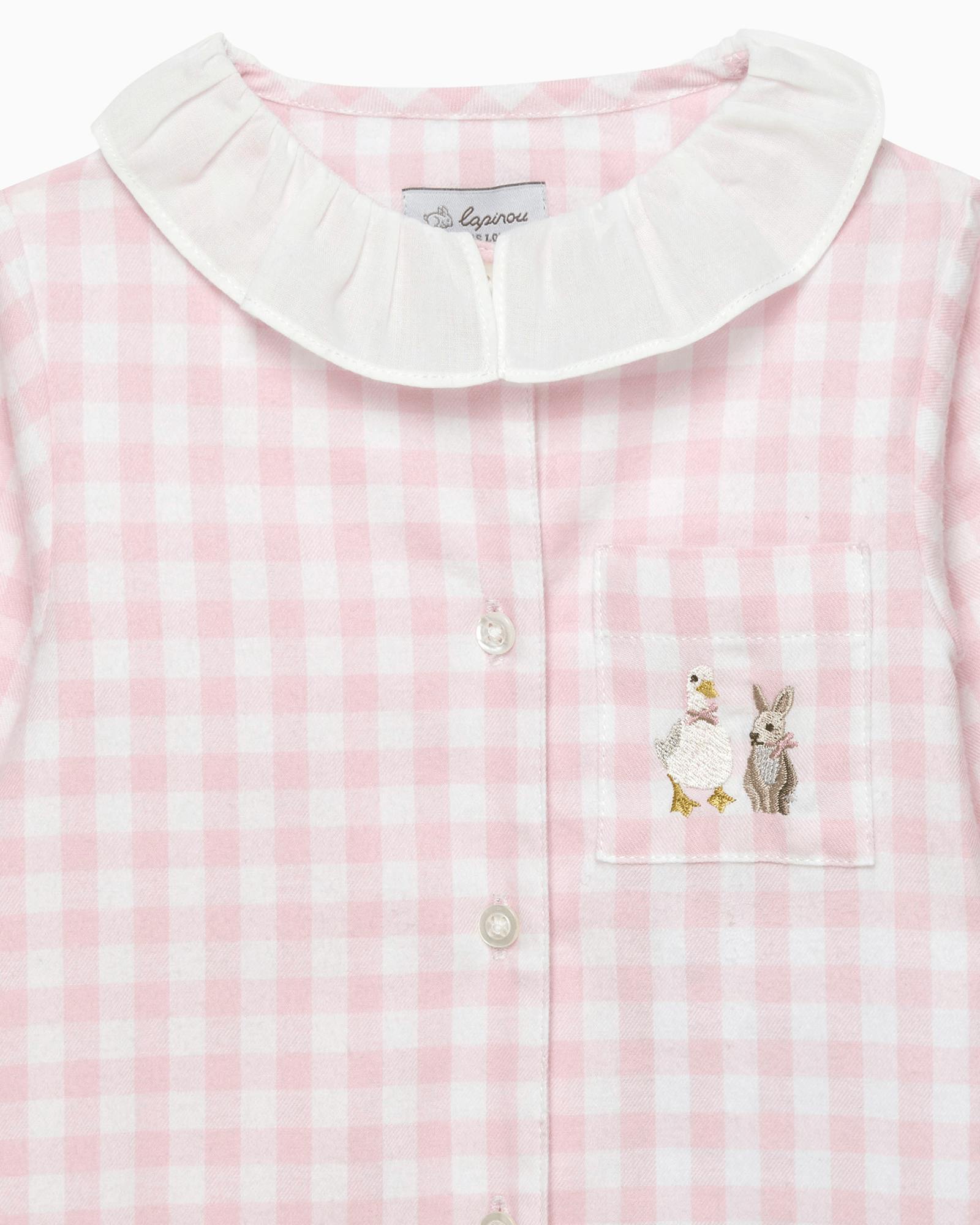 Baby Freya Onesie in Pink Gingham