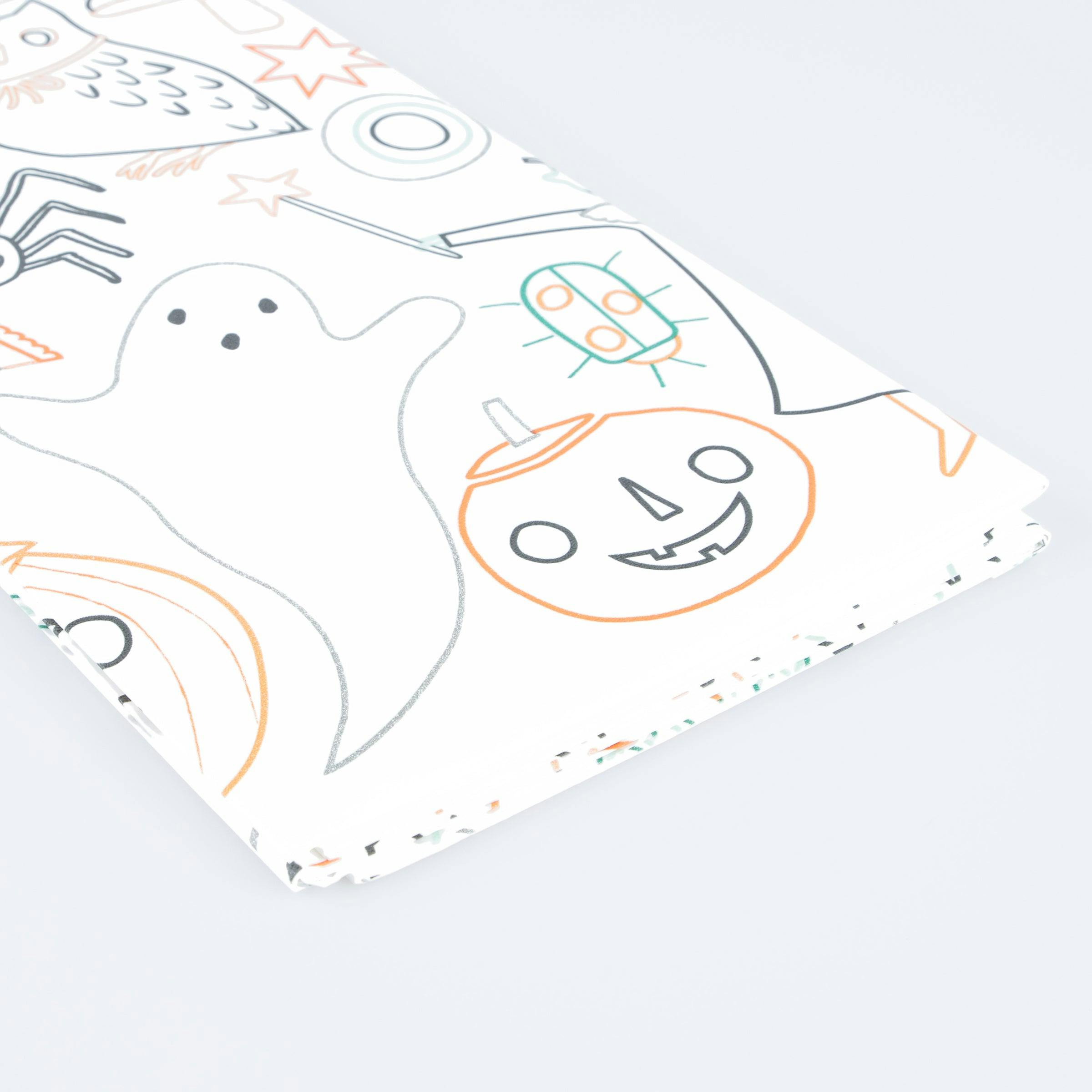 Halloween Color In Activity Tablecloth