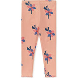 Floral Print Ribbed Elastic Waist Leggings, Yellow