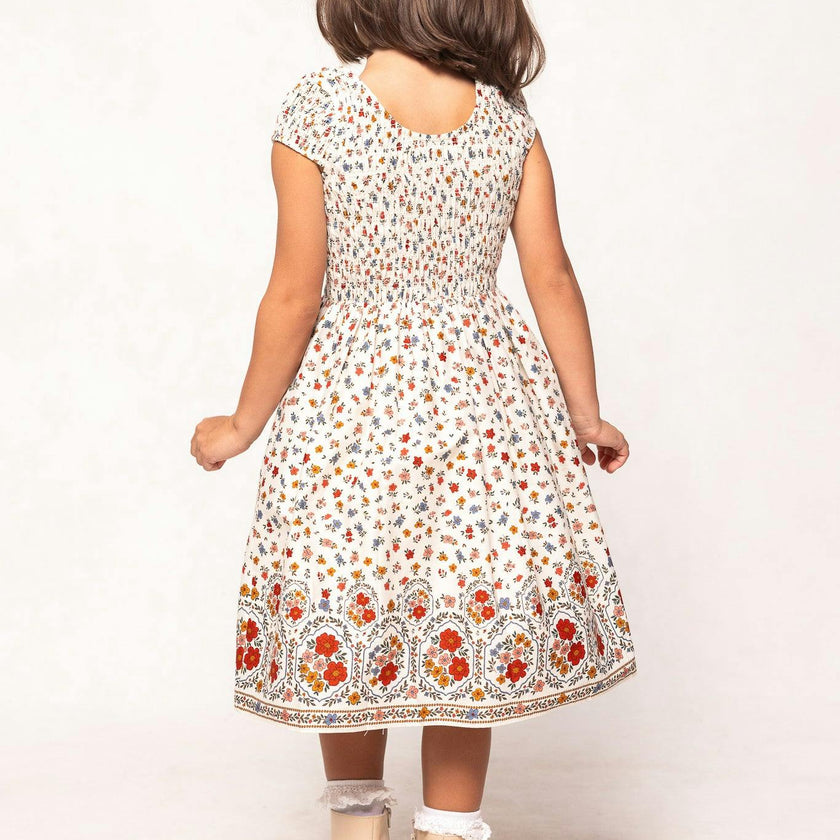 Mini Marlow Cap Sleeve Dress in Cream Ditsy Floral