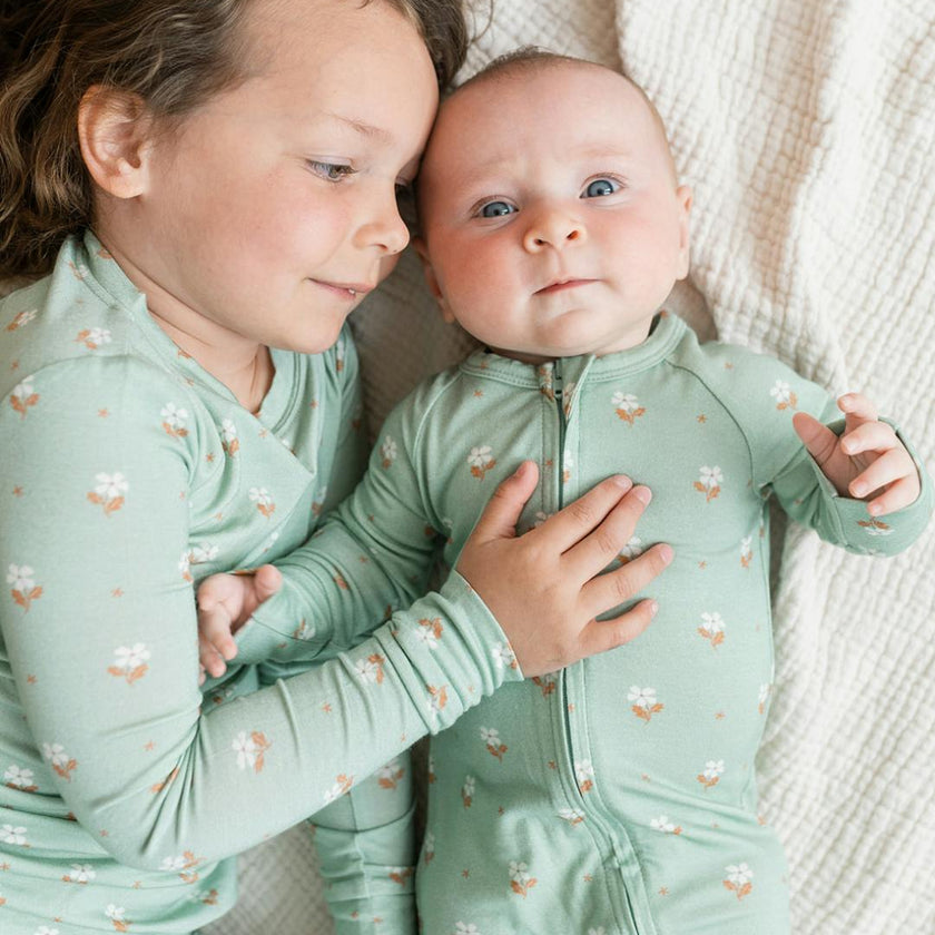Modal Pajama Set, Seafoam Floral