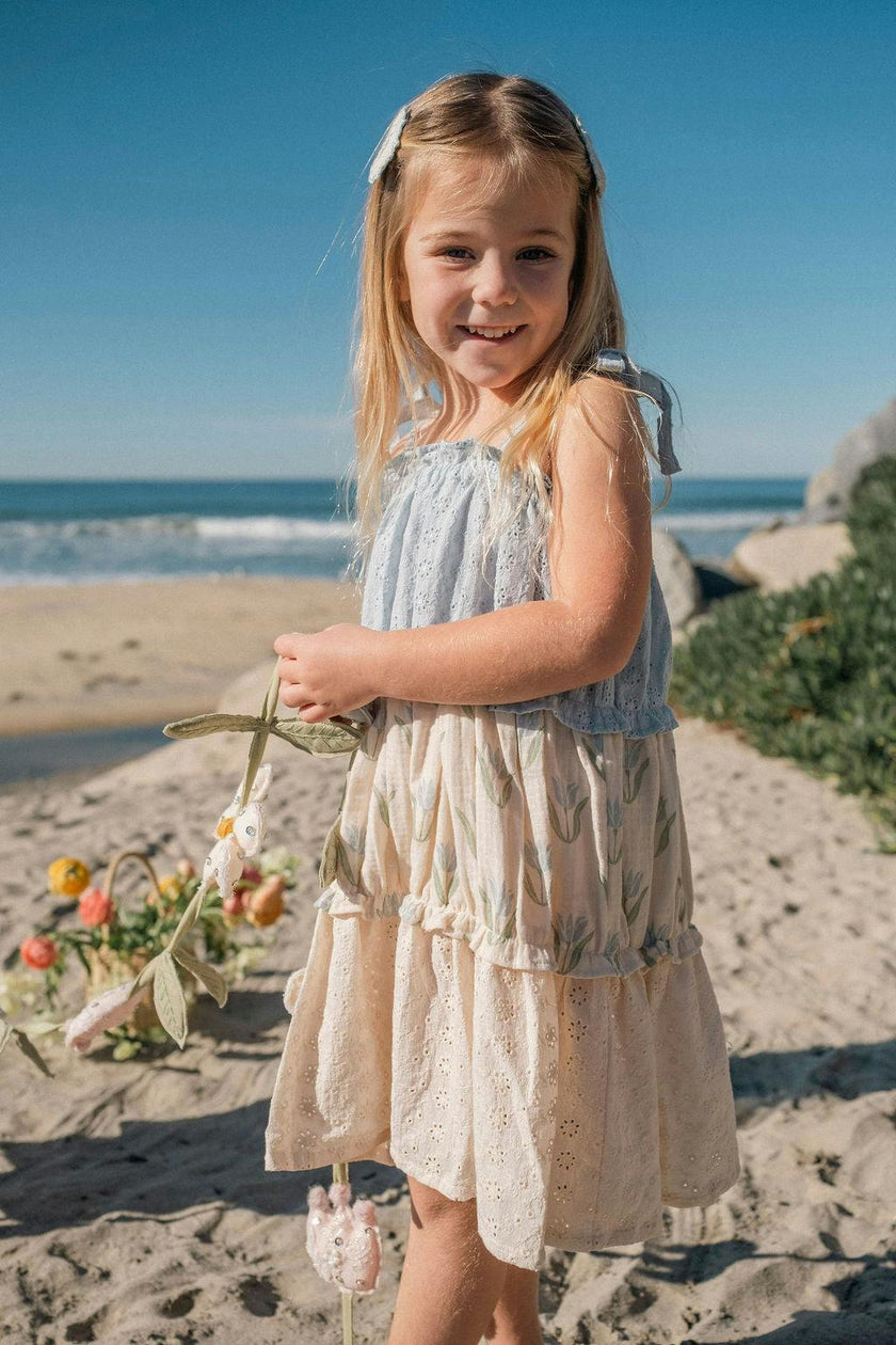 Amber Dress in Blue Tulip