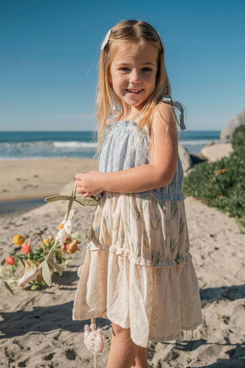Amber Dress in Blue Tulip