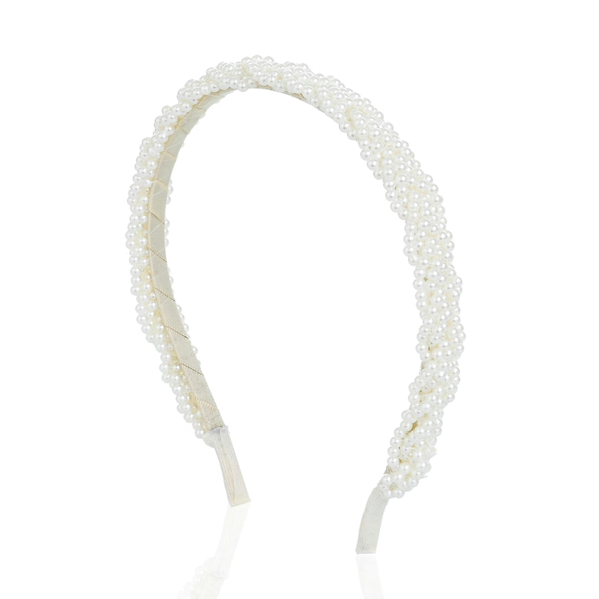 White Pearl Embellished Headband